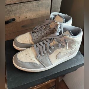 Air Jordan 1 Mid; Men’s 9.5; Suede/Coconut Milk